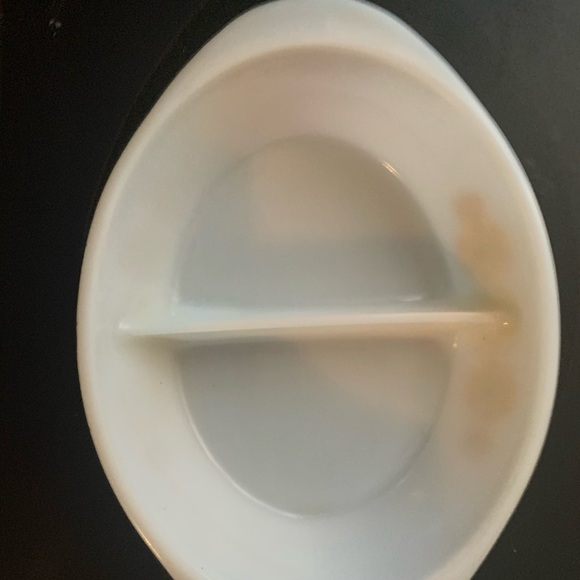 GLASBAKE pinwheel pattern milk glass serving dish - Picture 3 of 4